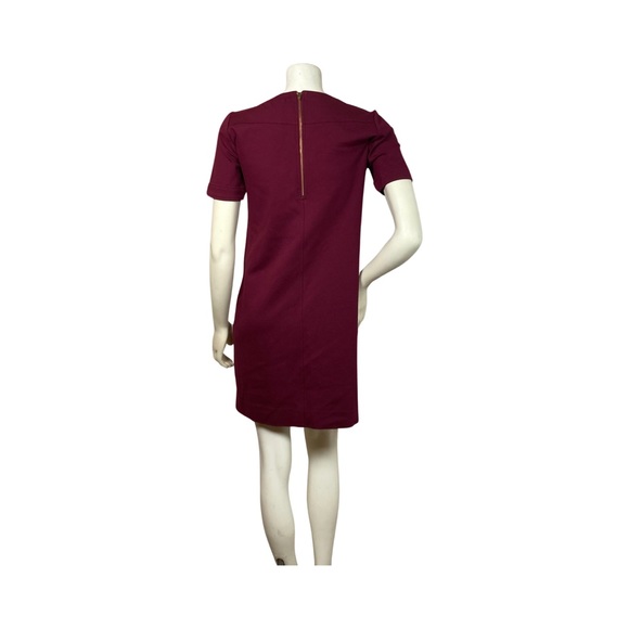 J Crew Zipper Ponte Dress In Burgandy Size 2 Style #B4094 - Picture 5 of 11